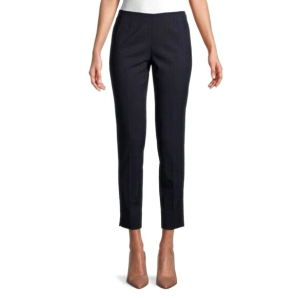 Theory Belisa BiStretch Black Slim Fit Pants Size 2 Stretch Tailored Workwear - Picture 10 of 11